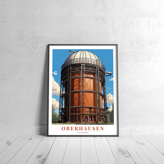 Oberhausen Germany Gasometer Industrial Heritage Retro Travel Poster