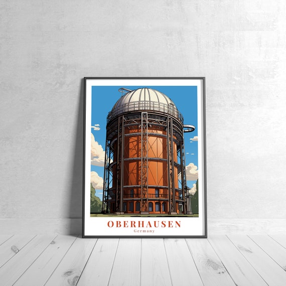 Oberhausen Vintage Travel Poster Retro Germany Art Print Colorful Home Decor Wall Unique Gift