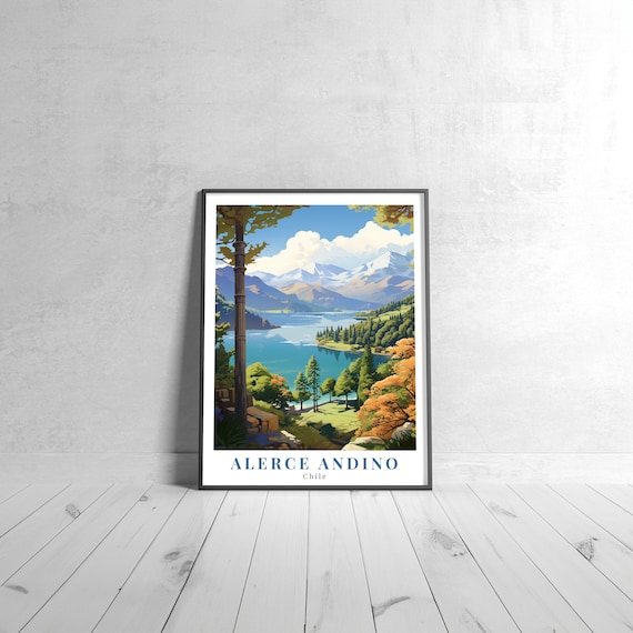Alerce Andino Chile Patagonian Lake Andes Mountains Travel Poster