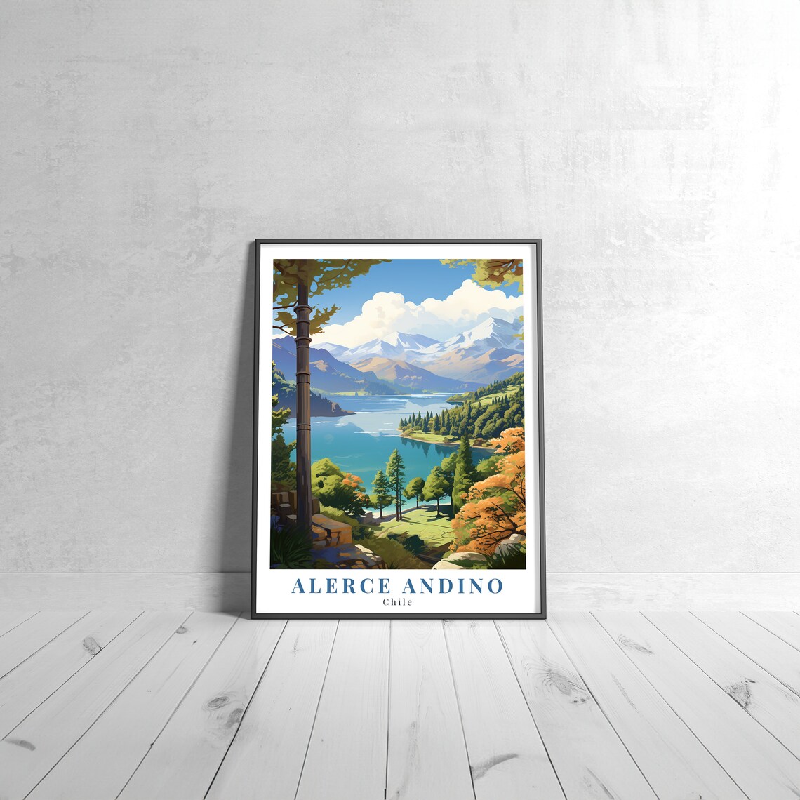Alerce Andino Chile Patagonian Lake Andes Mountains Travel Poster