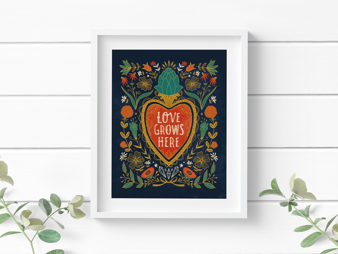 Love Grows Here, Family Home Wall Art Print for the Home - Image 2