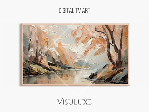 Dreamy Peach Abstract Trees Painting Tv Art Peach Trees Tv Serene Nature Dreamy Tree Painting Screensaver Tv 169 Ar