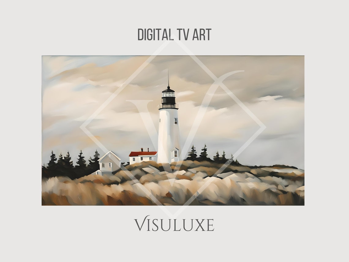 Maine Lighthouse Oil Painting Frame Tv Art Tv Art Lighthouse Screensaver Tv Art Maine Lighthouse Artwork Tv 169 Ar - Image 3