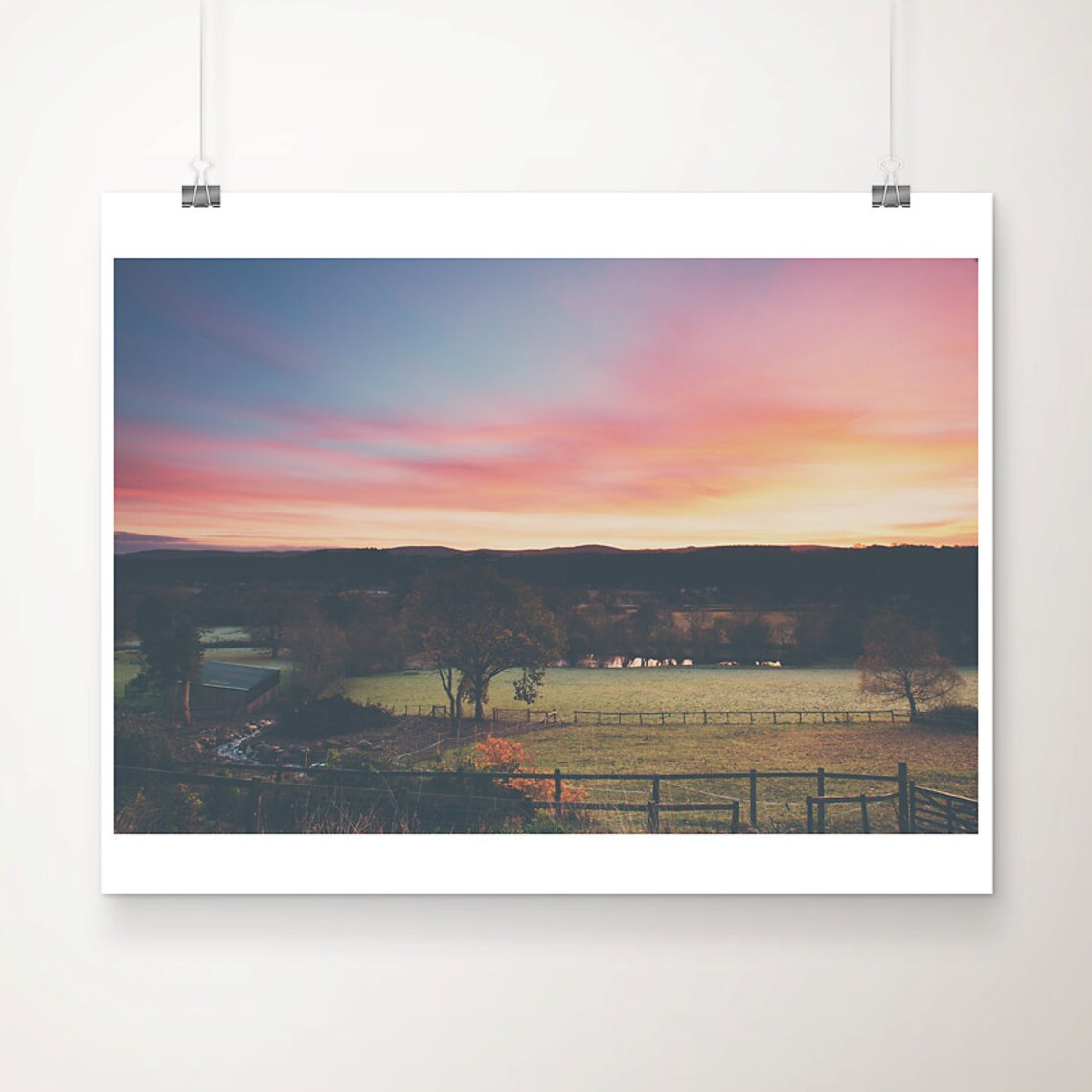 Welsh Countryside Sunrise North Wales Pastoral Landscape Poster