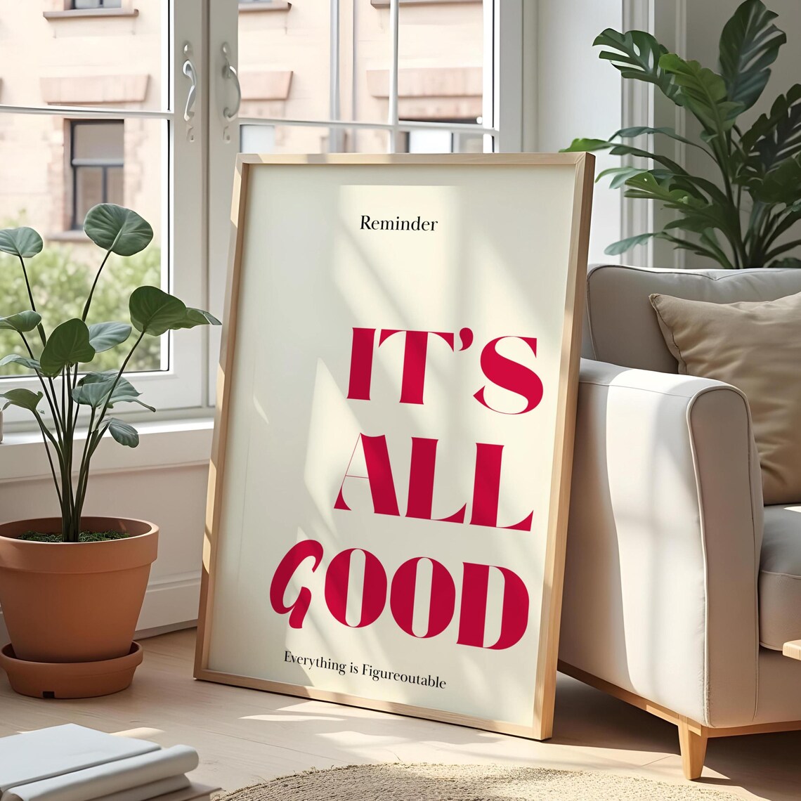 Its All Good Motivational Quote Retro Poster Print