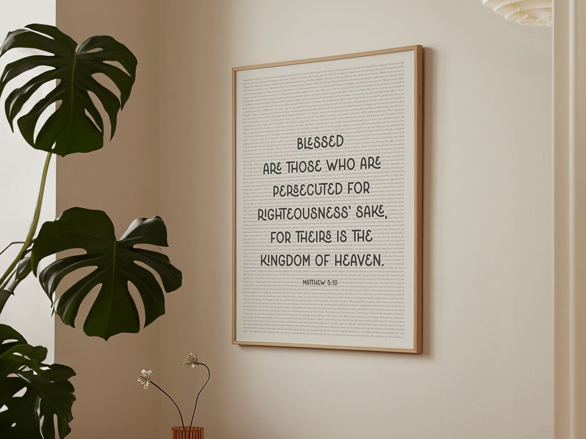 Matthew 5 10 Blessed Are The Persecuted Beatitudes Hand Lettered Poster - Image 6