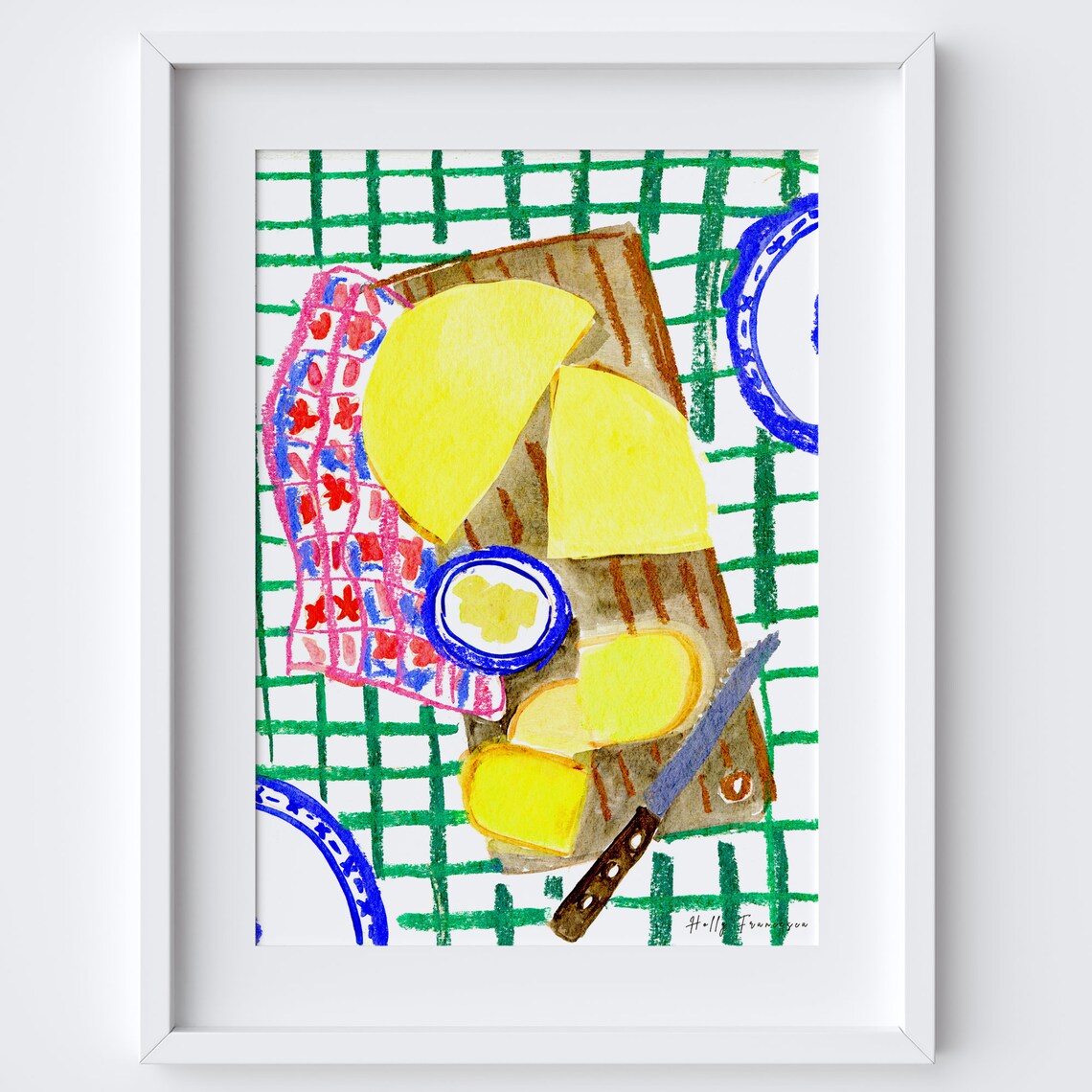 Cheese Board Table Scene Kitchen Art Print