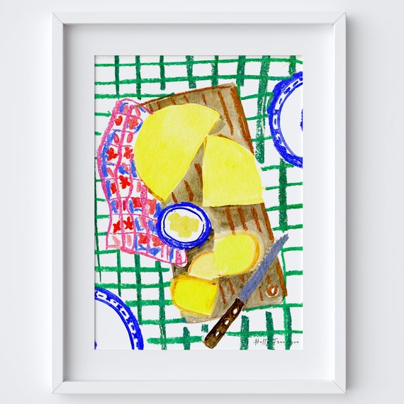 Cheese Board Table Scene Kitchen Art Print