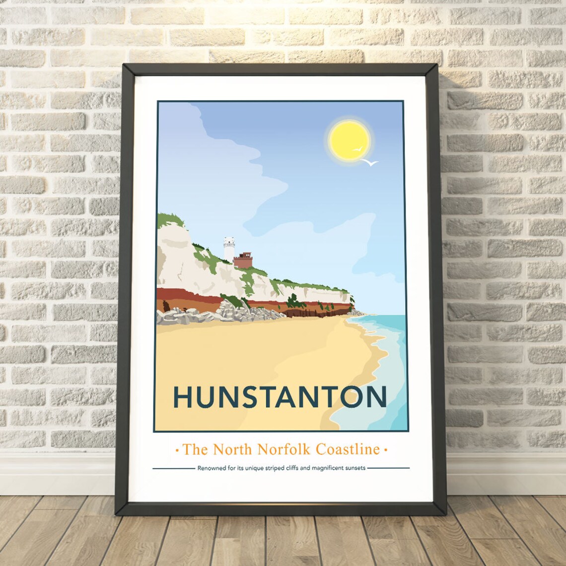 Hunstanton Beach North Norfolk Travel Poster