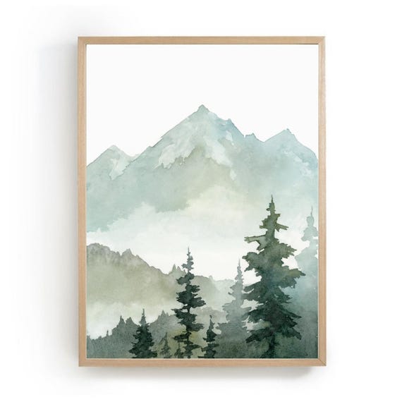 Smoky Mountains Minimalist Landscape Wall Art Print