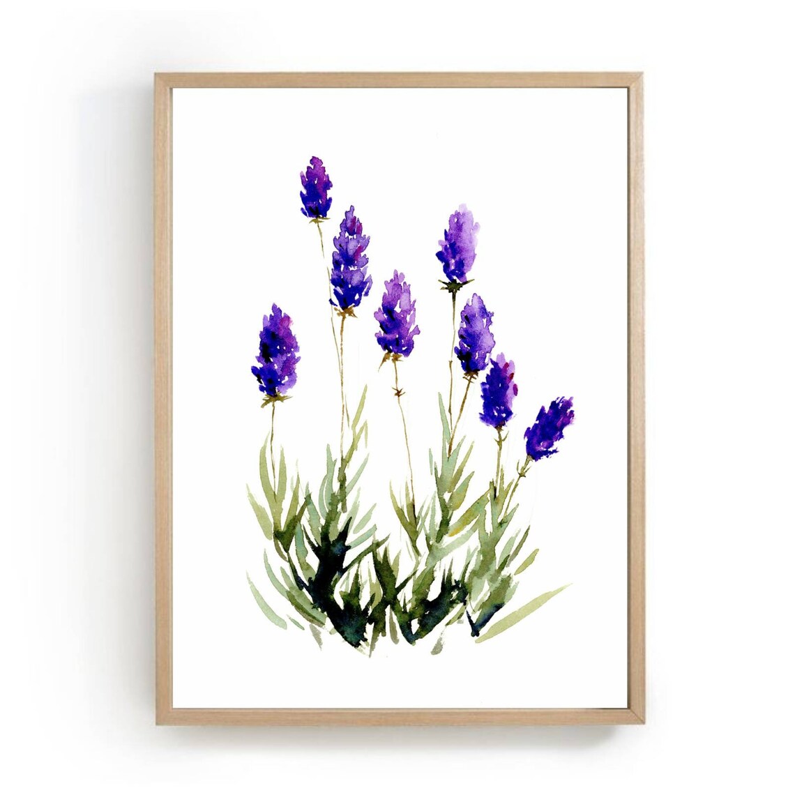 Lavender Watercolor Painting, Farmhouse Wildflowers Poster