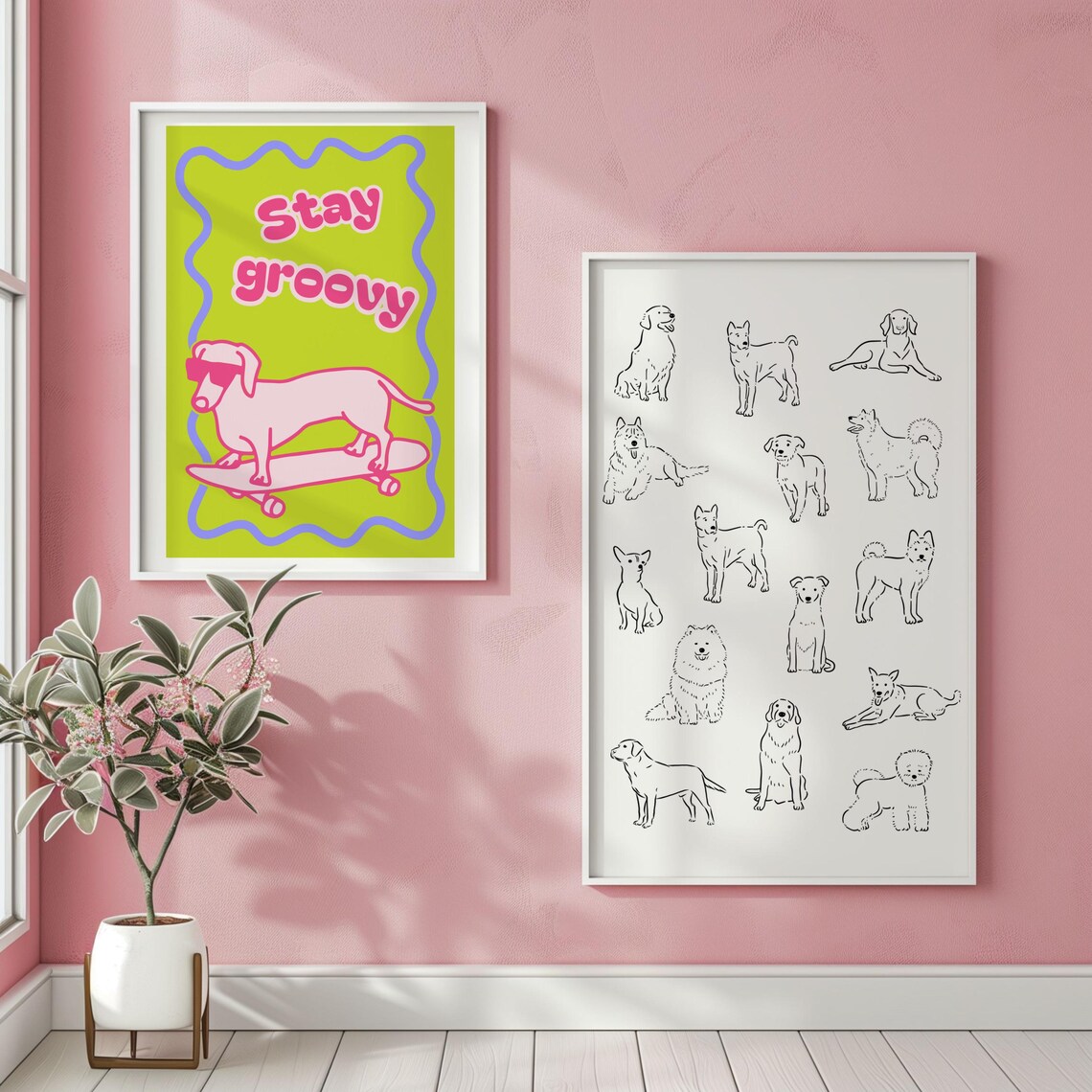 A Bunch Of Dogs Simple Cute Illustration - Image 2