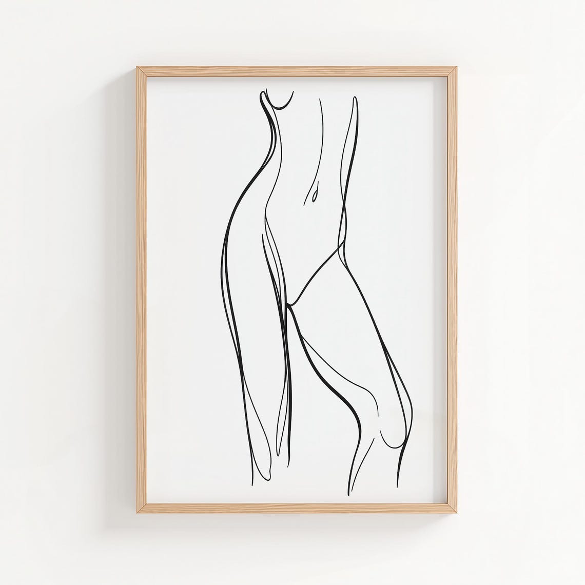 Minimalist Female Nude Line Art Print For Modern Boho Home Decor Wall