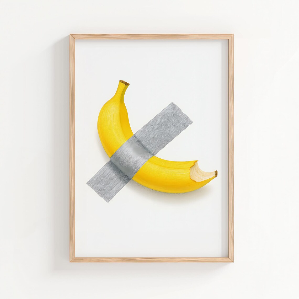 Duct Taped Banana Conceptual Art Minimalist Pop Art Humor Poster