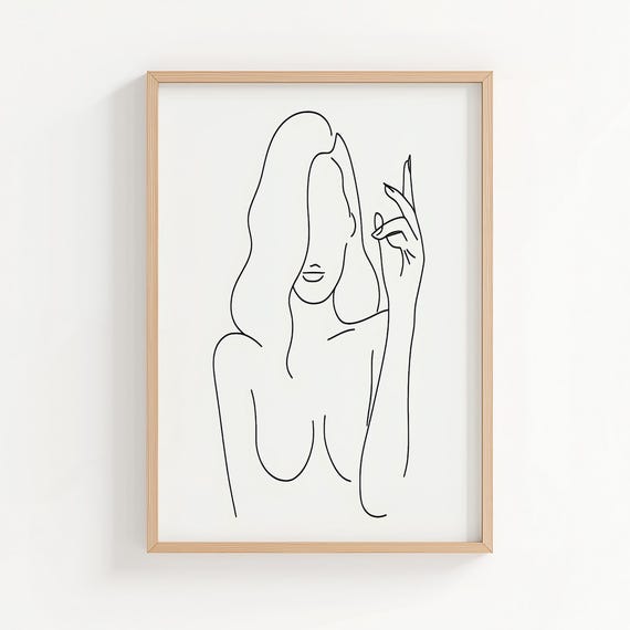 Minimalist Female Figure Line Art Print Modern Abstract Wall Decor