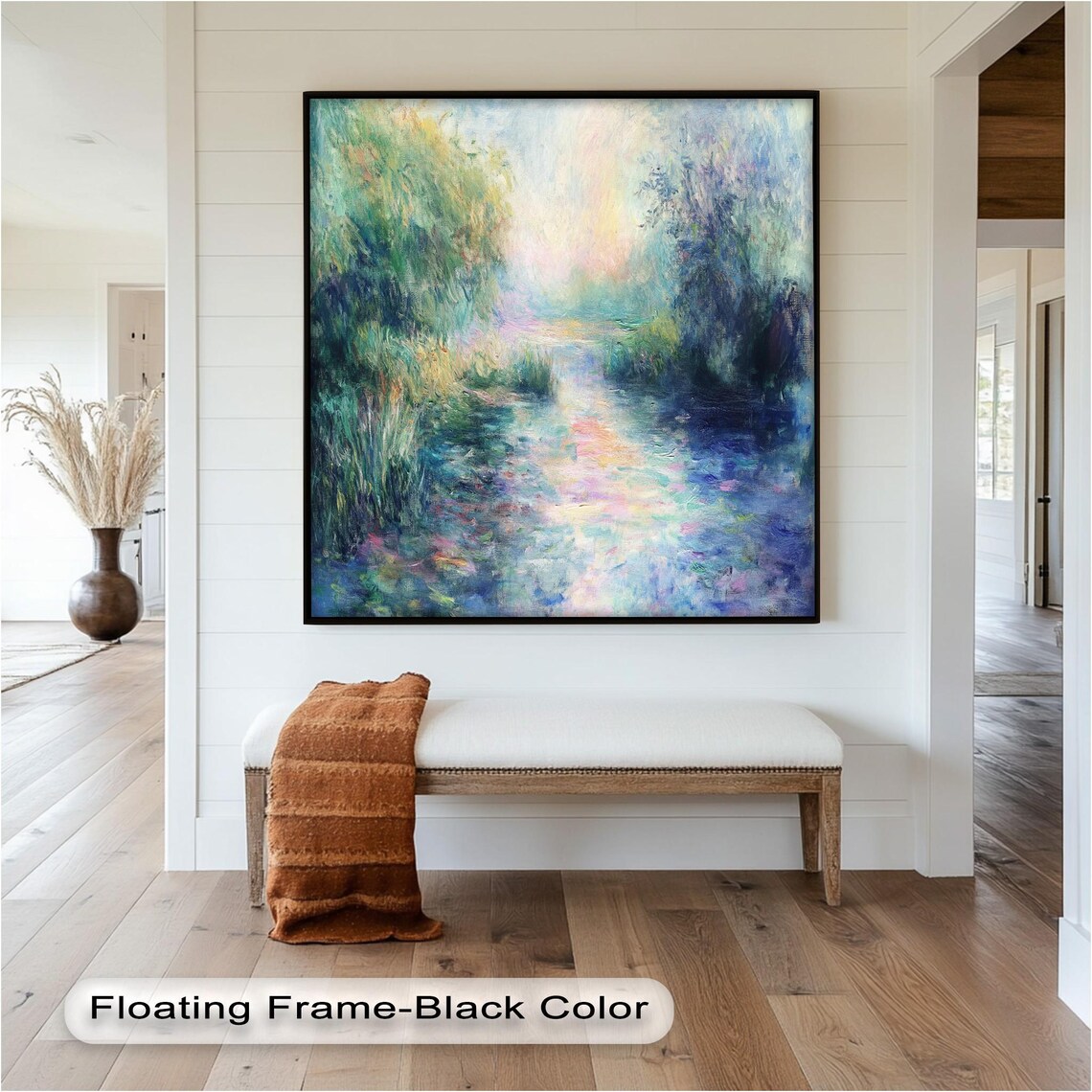 Impressionist River Scene, Serene Nature Decor - Image 4