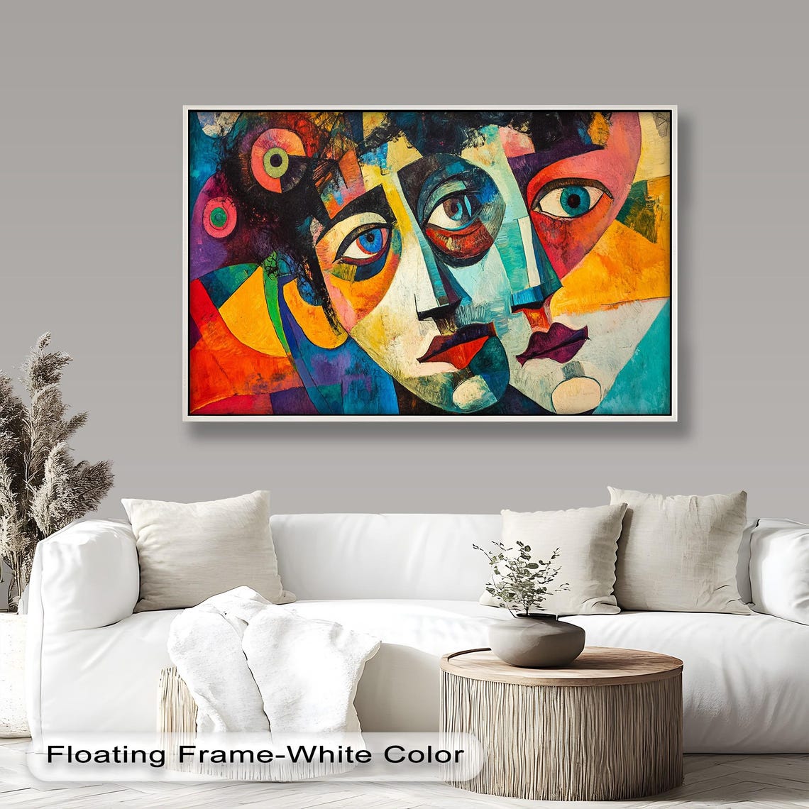 Cubist Couple Abstract Geometric Wall Art Print - Image 5