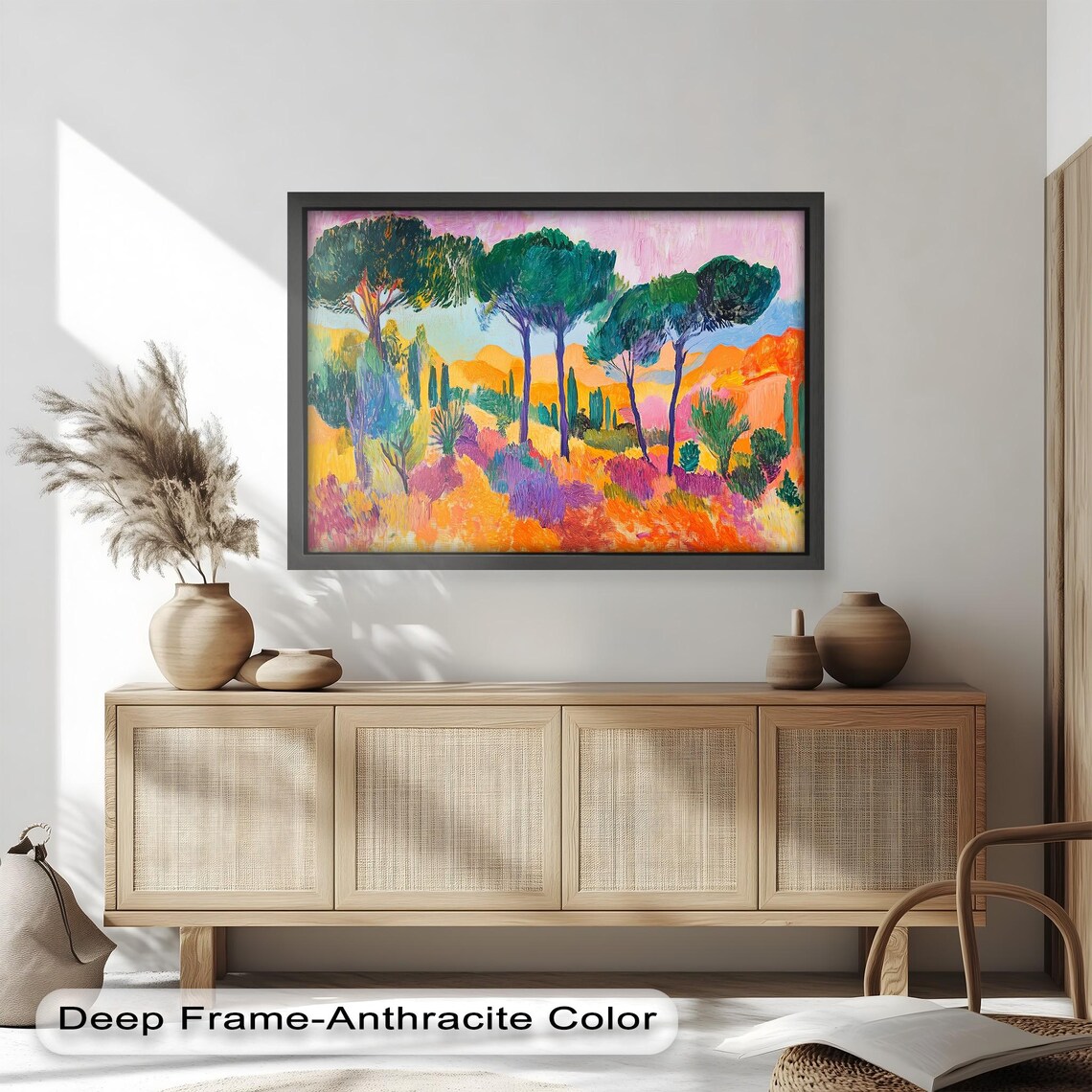 Colorful Forest Landscape, Bold Impressionist Scene - Image 4