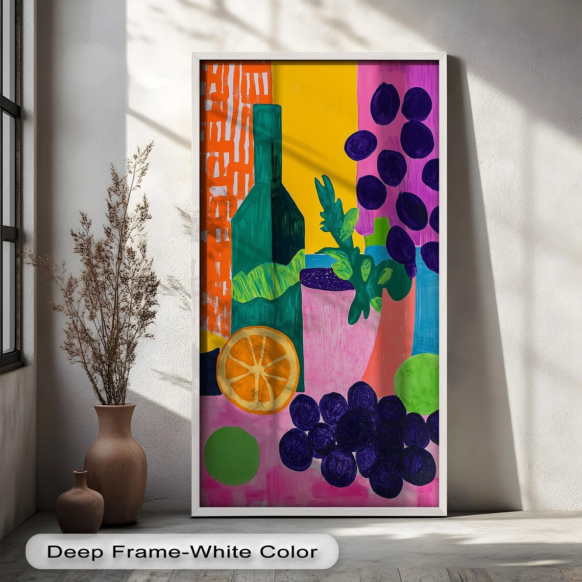 Panoramic Fruit Still Life, Abstract Kitchen Decor