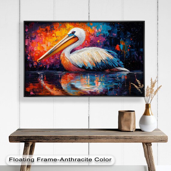 Colorful Pelican - Vibrant Wildlife Painting