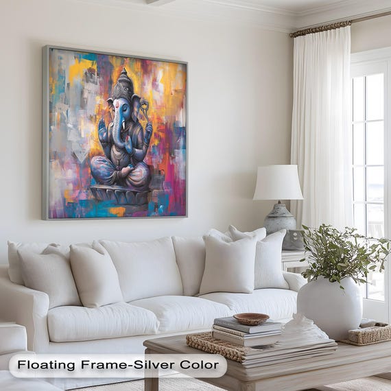 Ganesh Art Print, Hindu Deity Meditation Decor