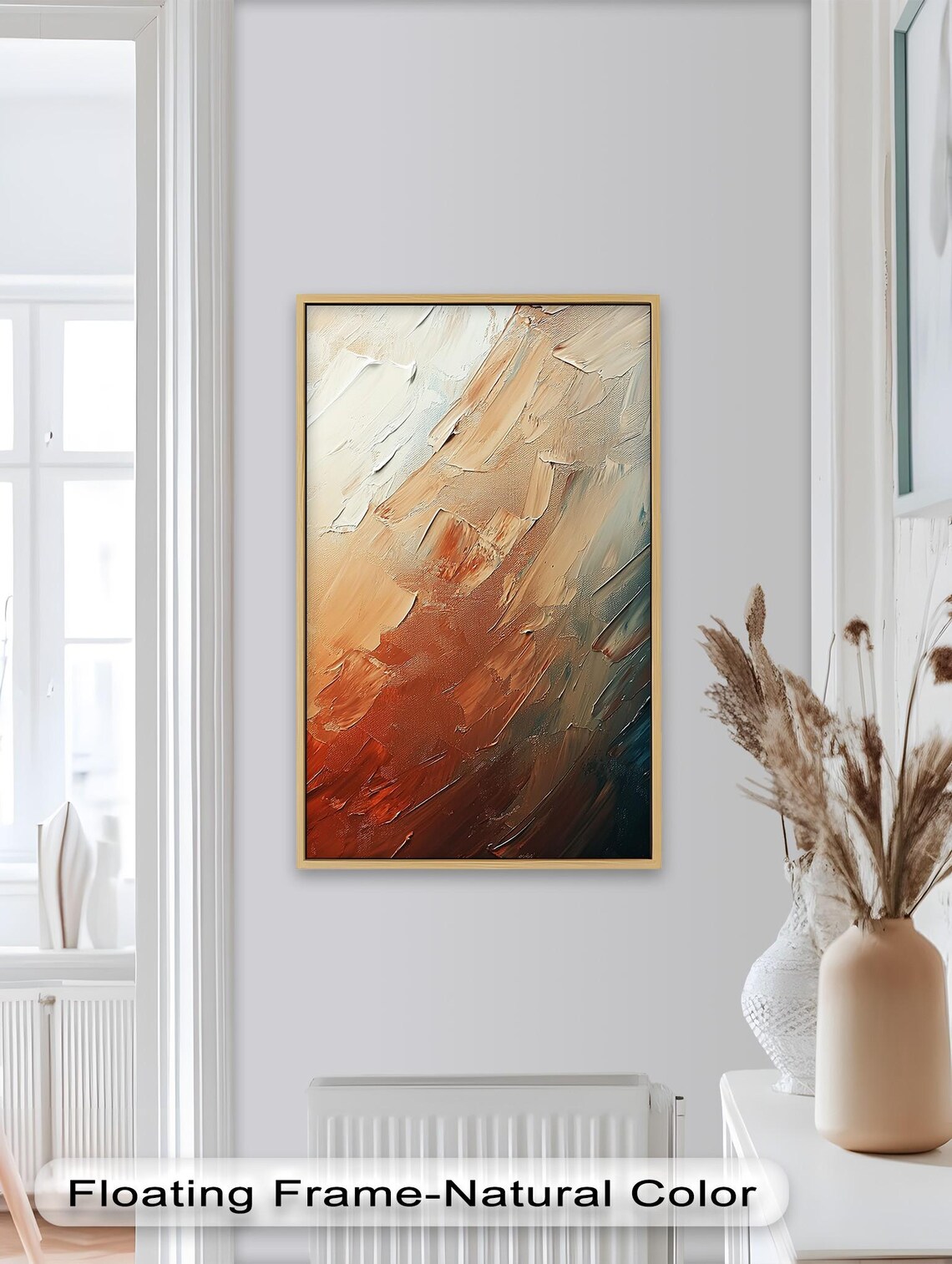 Earth Tone Abstract, Vertical Modern Painting - Image 4
