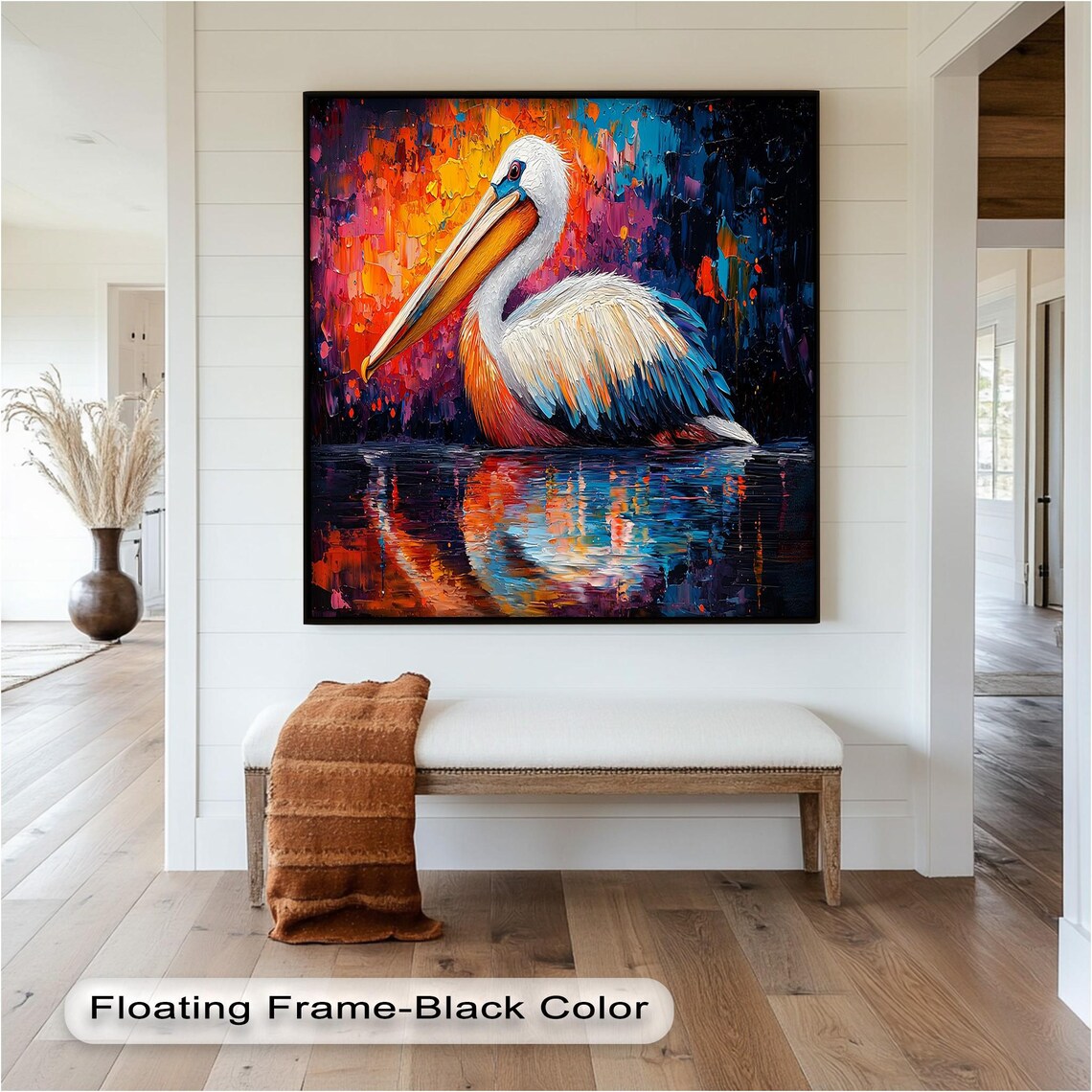Colorful Pelican - Vibrant Wildlife Painting - Image 2
