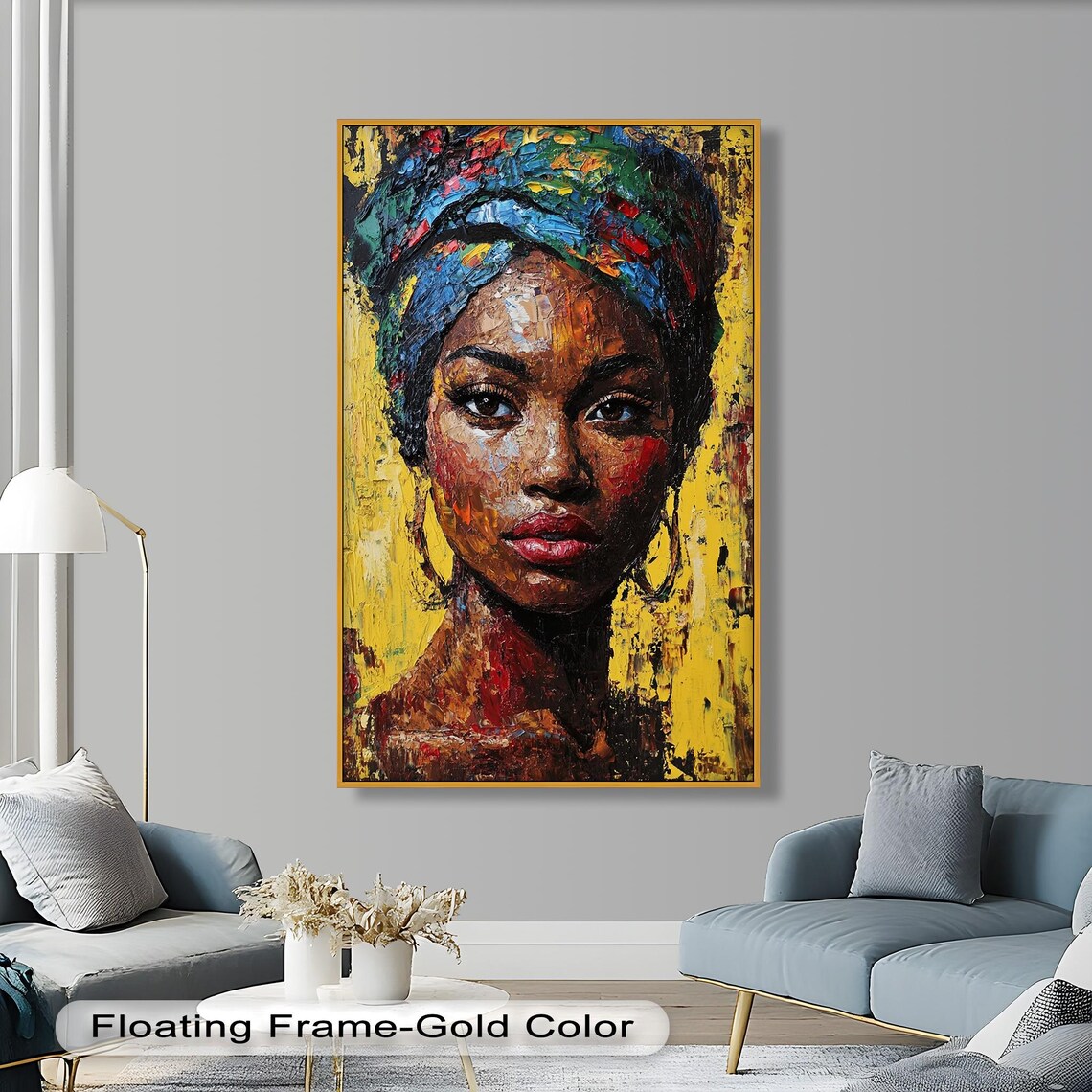 African Woman Portrait, Ethnic Beauty Decor - Image 5