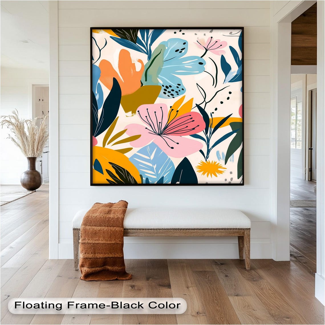 Tropical Floral Vertical Wall Art, Modern Nature Decor - Image 5