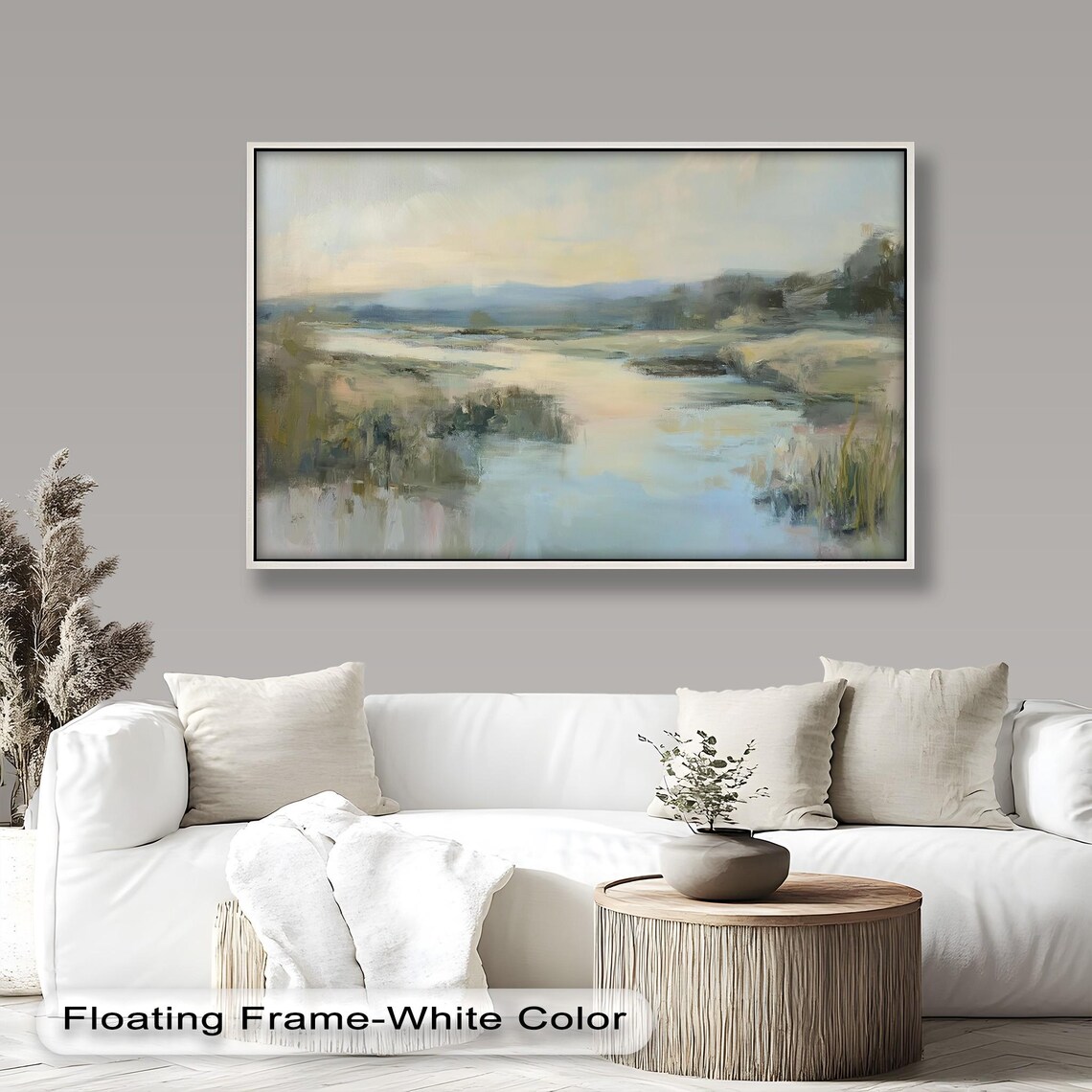 Serene River Scene, Modern Minimalist Art Print - Image 2
