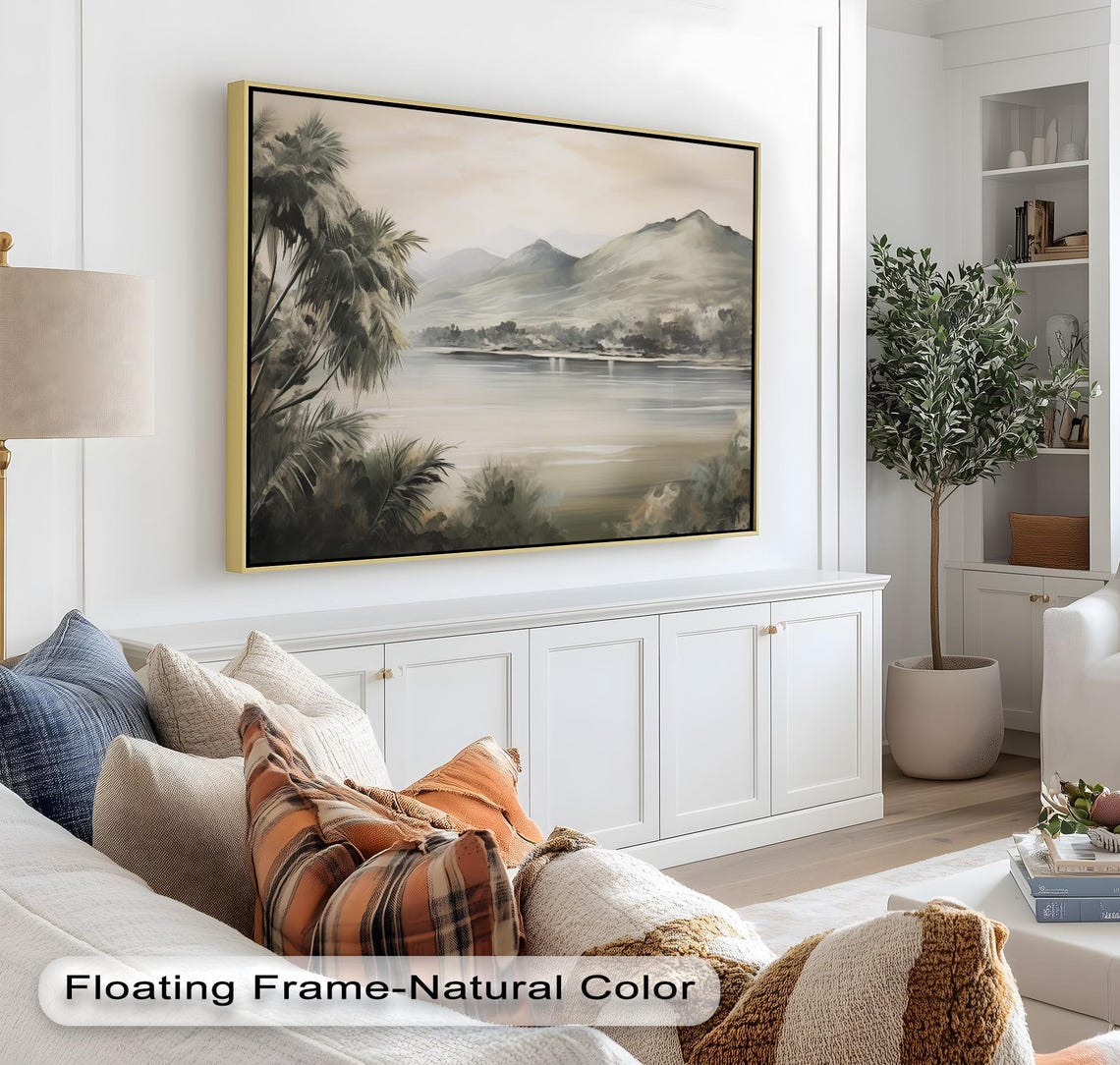 Tropical Lake Nature-Inspired Landscape Art Print