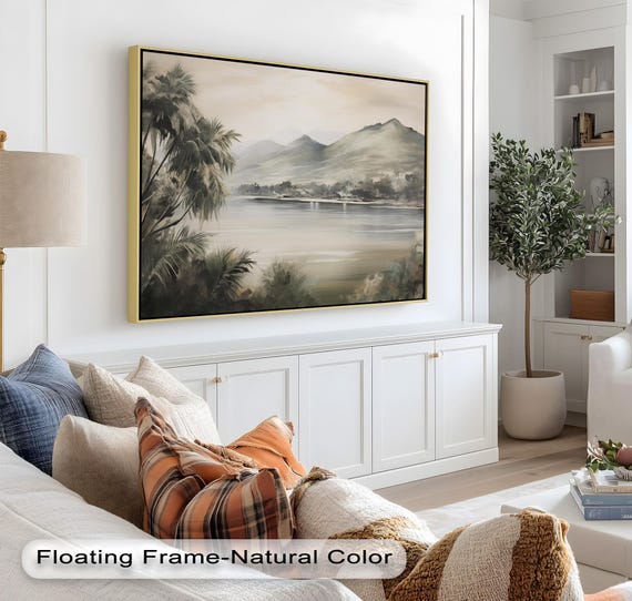 Tropical Lake Nature-Inspired Landscape Art Print