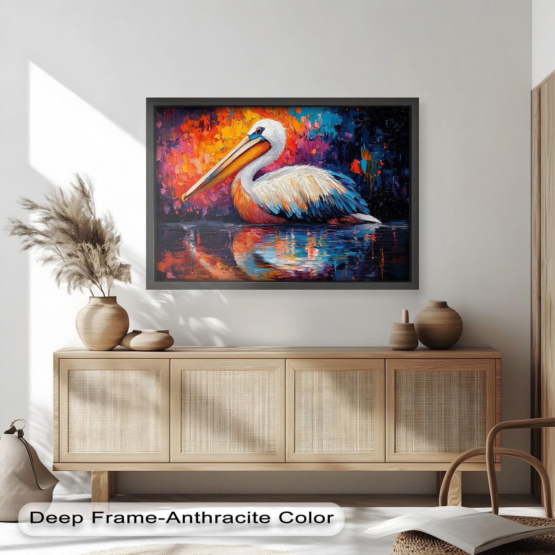 Colorful Pelican - Vibrant Wildlife Painting - Image 3