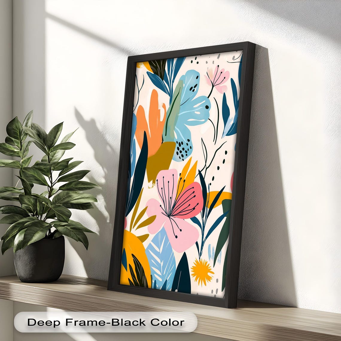 Tropical Floral Vertical Wall Art, Modern Nature Decor - Image 4