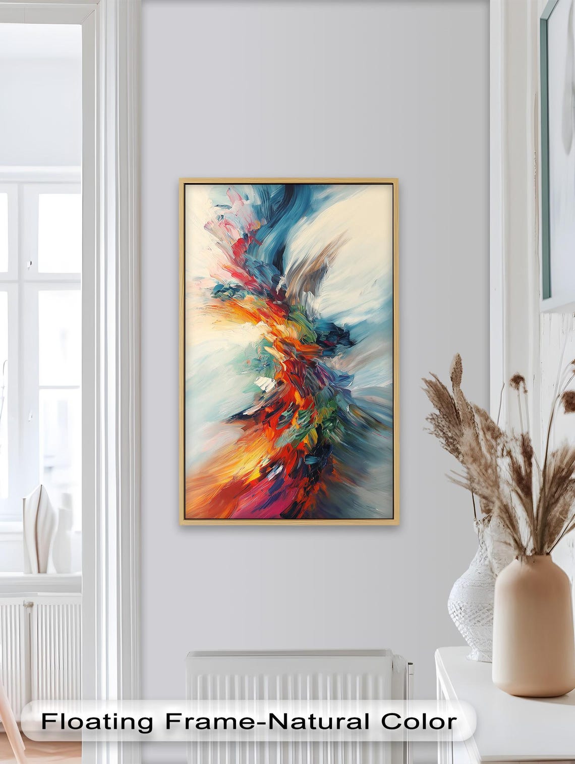 Vertical Abstract, Modern Expressionist Decor - Image 3