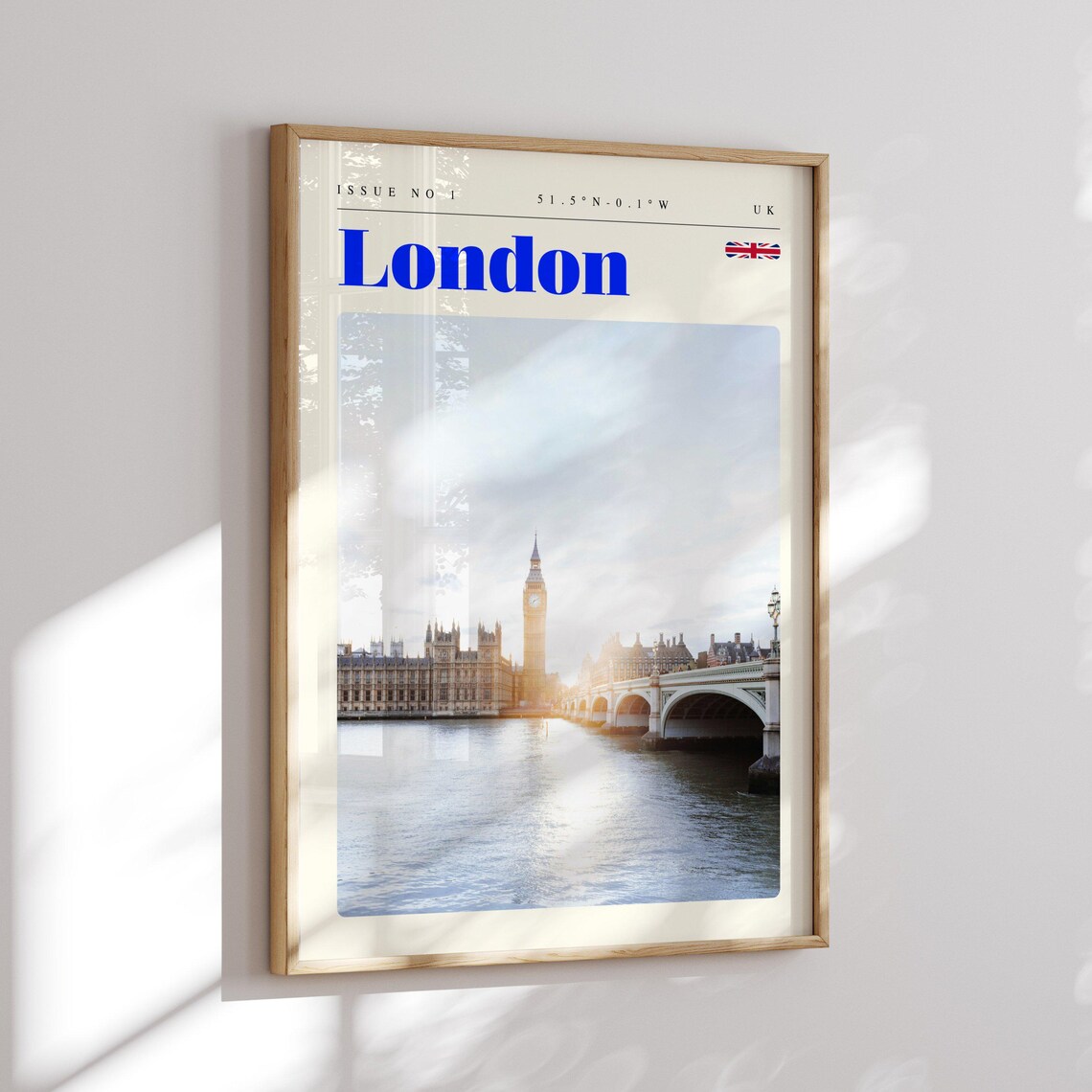 London UK Big Ben Westminster Bridge River Thames Travel Poster - Image 2