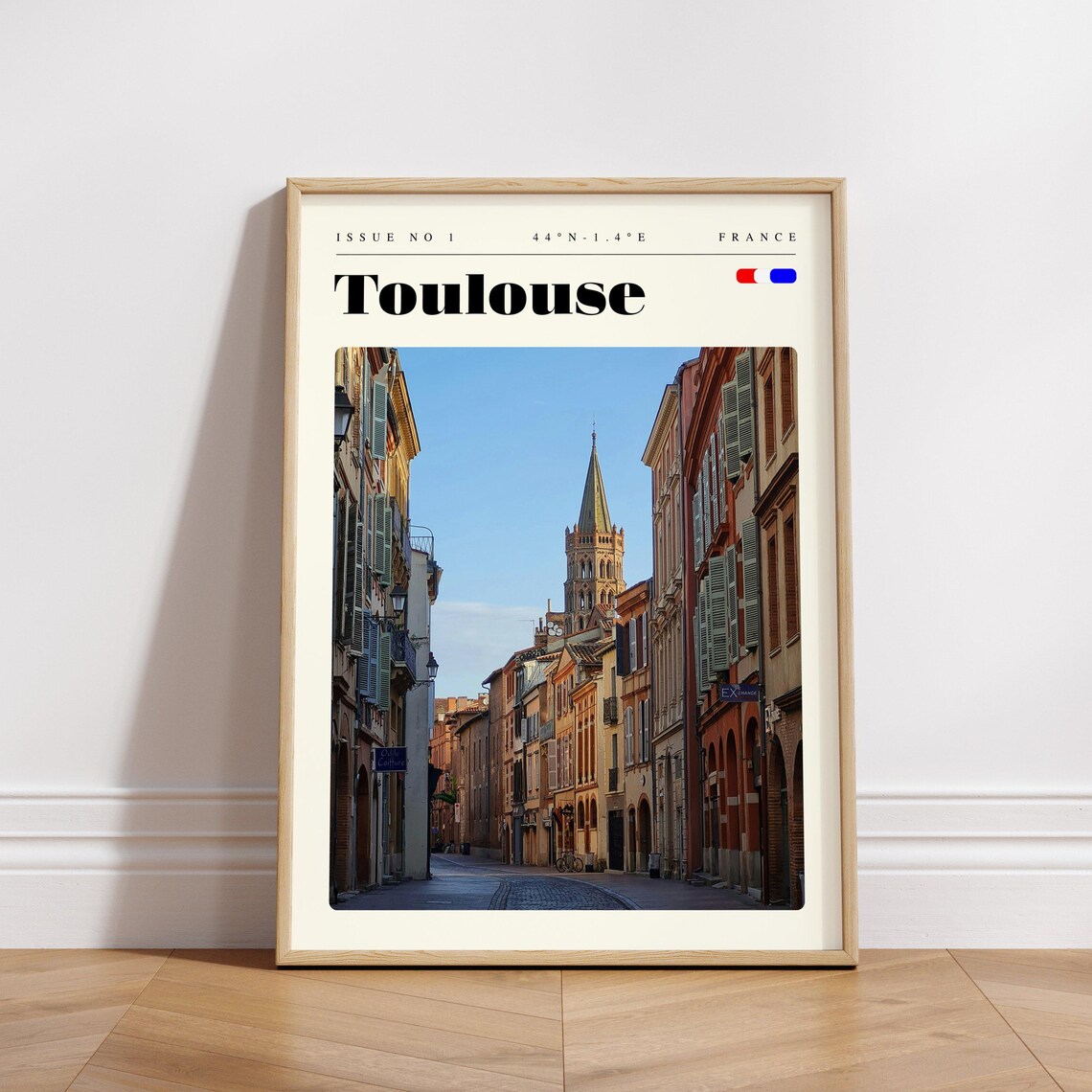 Toulouse France Vintage Travel Poster Old Street Church Tower Photo Art - Image 3