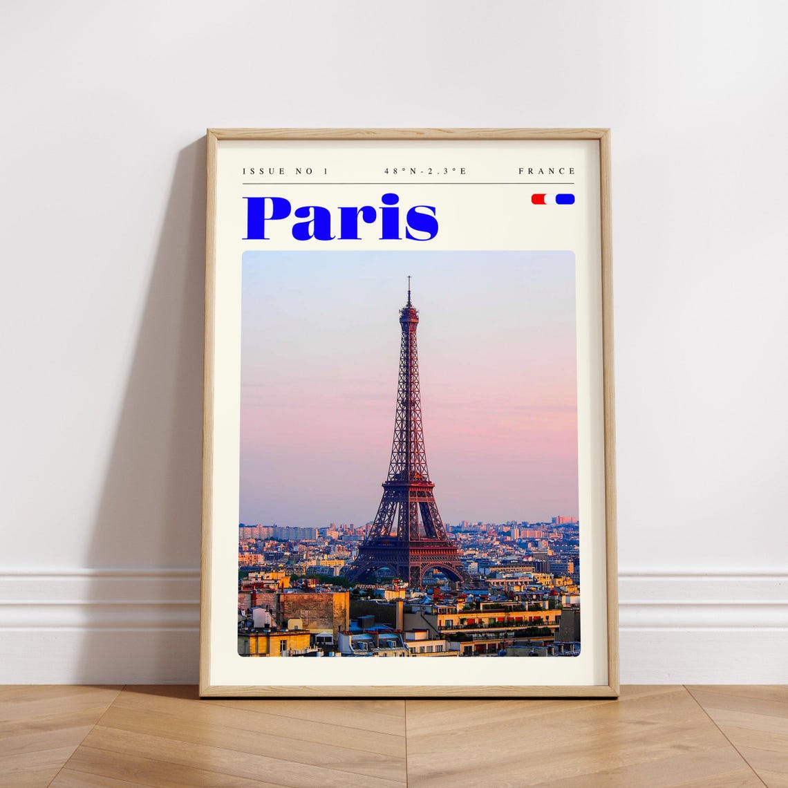 Paris Eiffel Tower Pink Sunset France Romance City Travel Poster - Image 3