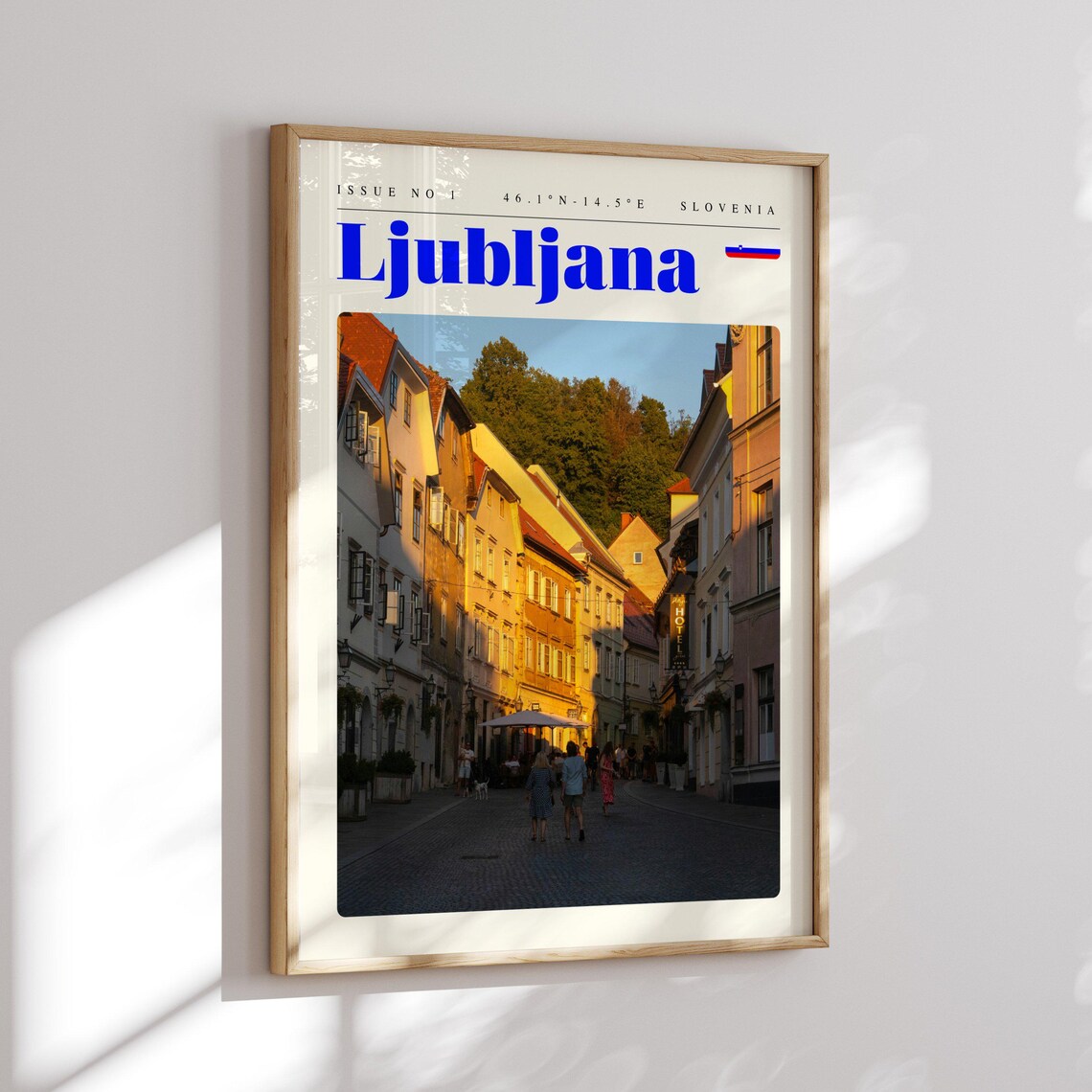 Ljubljana Slovenia Old Town Street at Golden Hour Travel Poster Art - Image 2