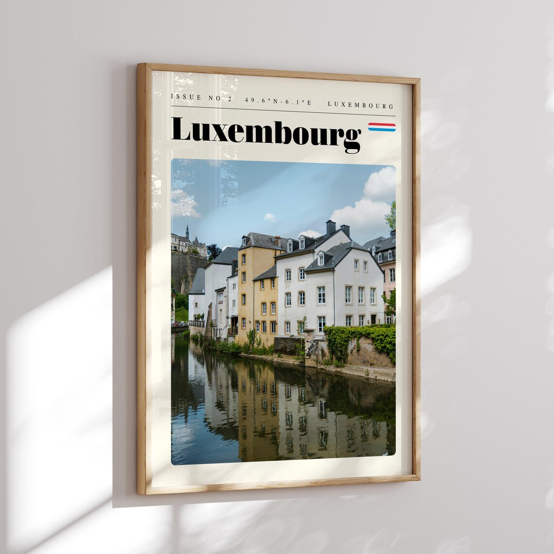 Luxembourg City Old Town River Reflection Photo Travel Poster - Image 2