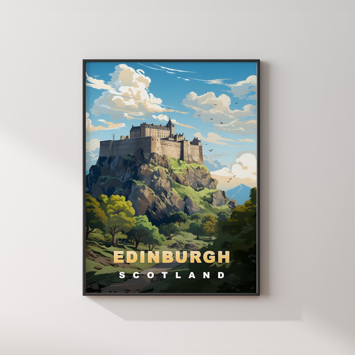 Historic Edinburgh Scotland Castle on the Rock Travel Poster - Image 2