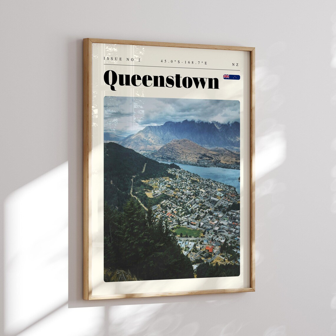 Queenstown New Zealand Lake Wakatipu Town Modern Travel Poster - Image 2