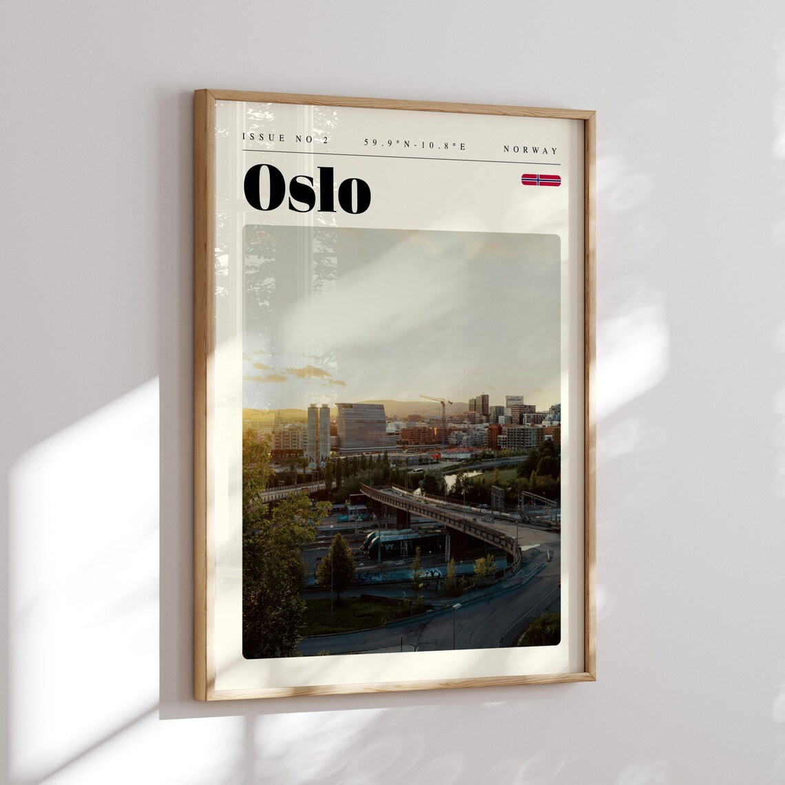 Oslo Norway Cityscape at Golden Hour Modern Travel Poster Artwork - Image 2