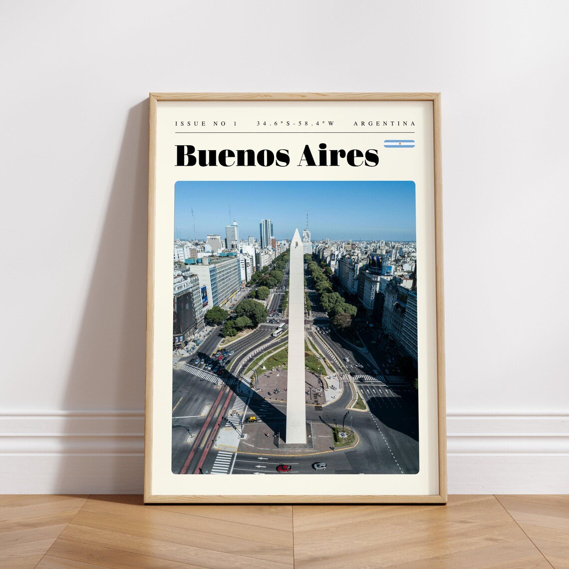 Buenos Aires Obelisk Avenida Argentina Issue 1 Retro Travel Poster - Image 3