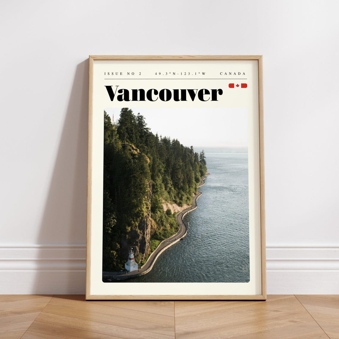 Vancouver Canada Seawall Coast Evergreen Forest Travel Poster - Image 3