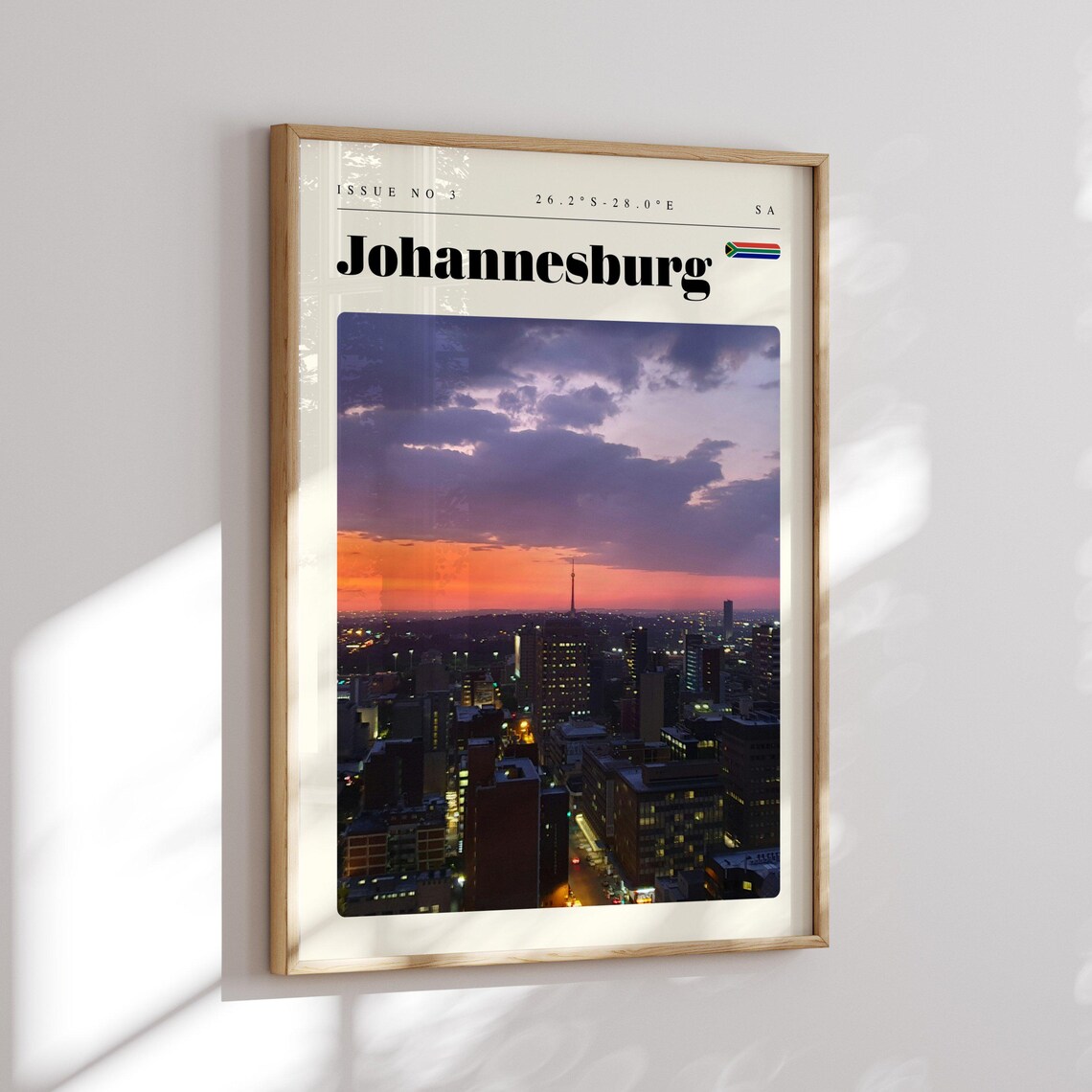Johannesburg South Africa Sunset Skyline Photo Travel Poster - Image 2