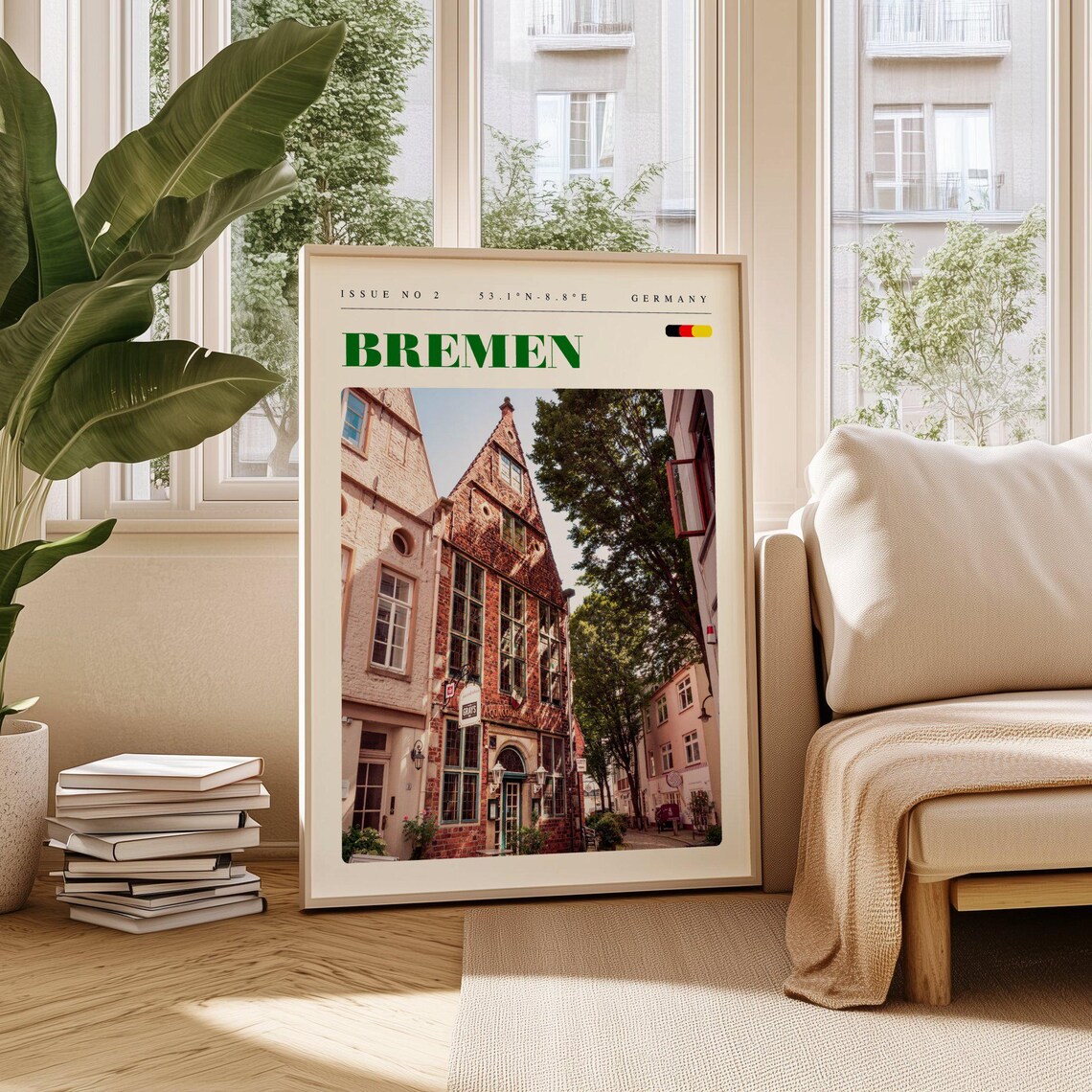Bremen Germany Historic Brick Lane Travel Photography Poster
