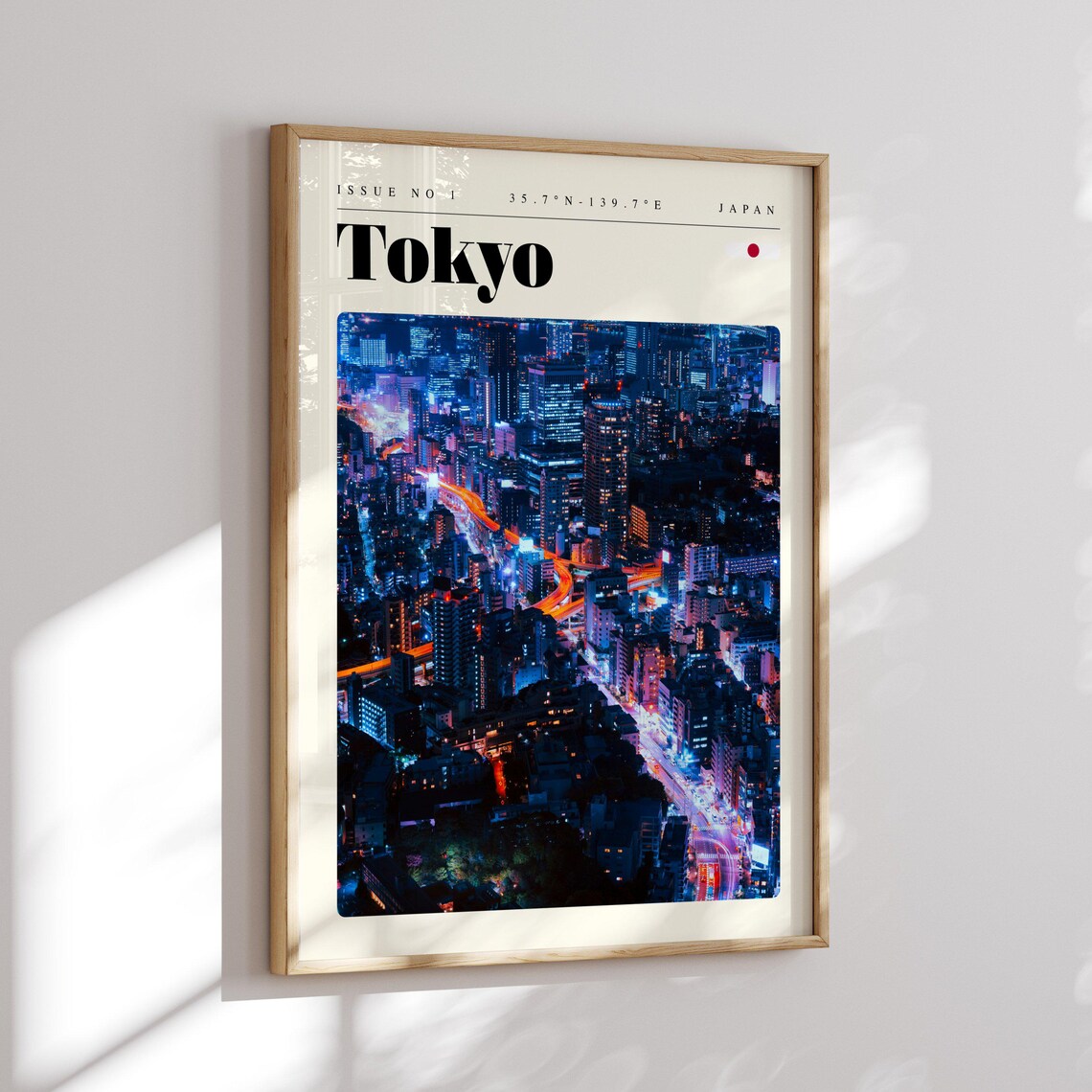 Tokyo Japan Neon Night Cityscape Aerial Lights Photography Poster - Image 2