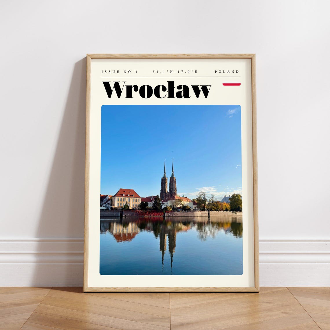 Wroclaw Poland Cathedral Riverside Reflection City Travel Poster - Image 3