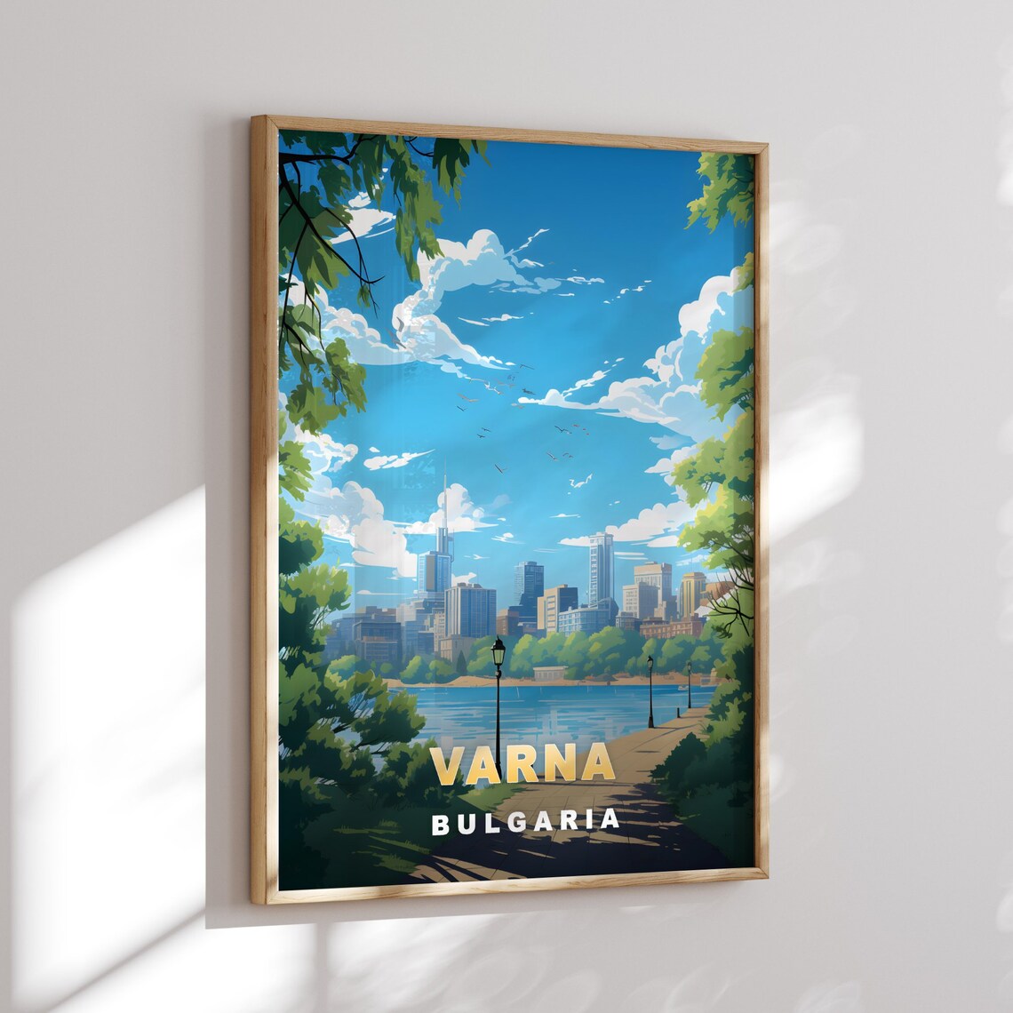 Varna Bulgaria City Skyline Waterfront Park View Travel Poster - Image 2